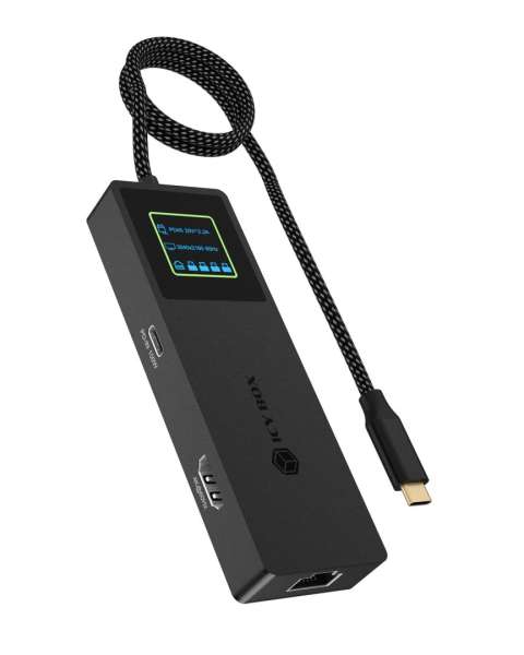 Raidsonic Spade Dock 4038 7-in-1 DockingStation with LCD-Display and PD 100 W