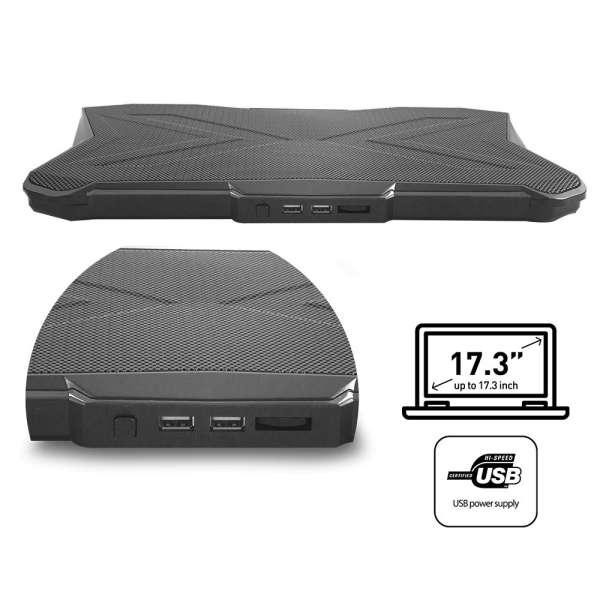 Rampage AD-RC8 Showy RGB Notebook hűtő Black
