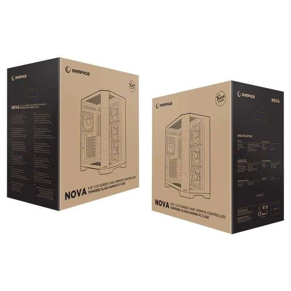 Rampage NOVA RGB Tempered Glass White