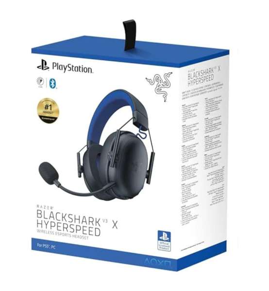 Razer BlackShark V3 X Hyperspeed Wireless Bluetooth Headset for PlayStation Black/Blue