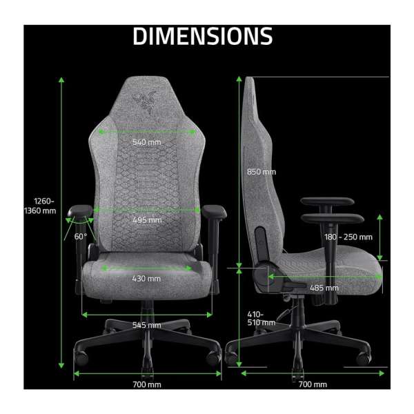 Razer Iskur V2 X Fabric Gaming Chair Light Grey