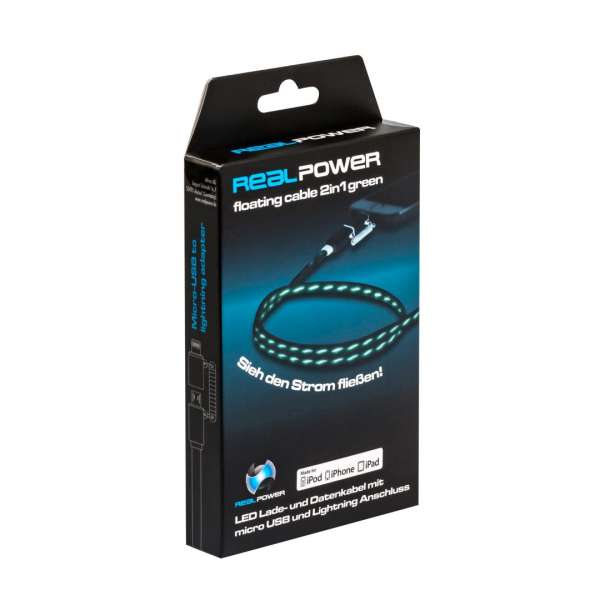 Realpower Floating cable 2in1 74,5cm Green