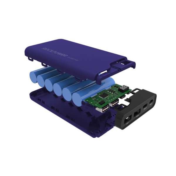 Realpower PB-15000C Startseite 15000mAh PowerBank Navy Blue
