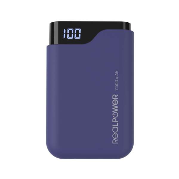 Realpower PB-7500C 7500mAh PowerBank Navy Blue