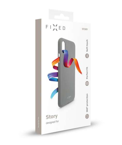 FIXED Rubber Hátlap Story Apple iPhone 11 Pro, Szürke, Mobiltelefon Kiegészítő