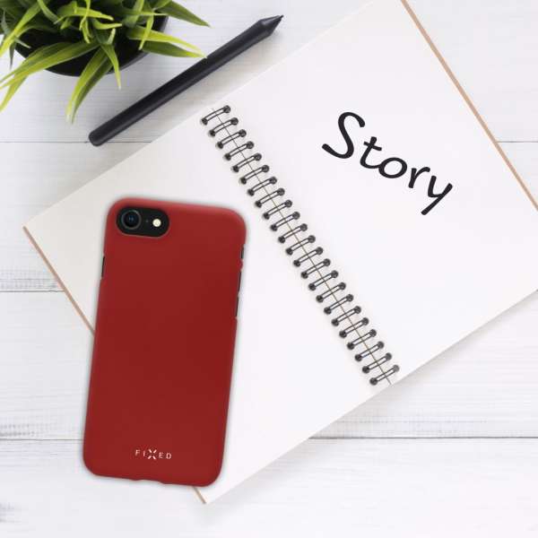 FIXED Rubber Hátlap Story Apple iPhone 11 Pro Max, Piros, Mobiltelefon Kiegészítő