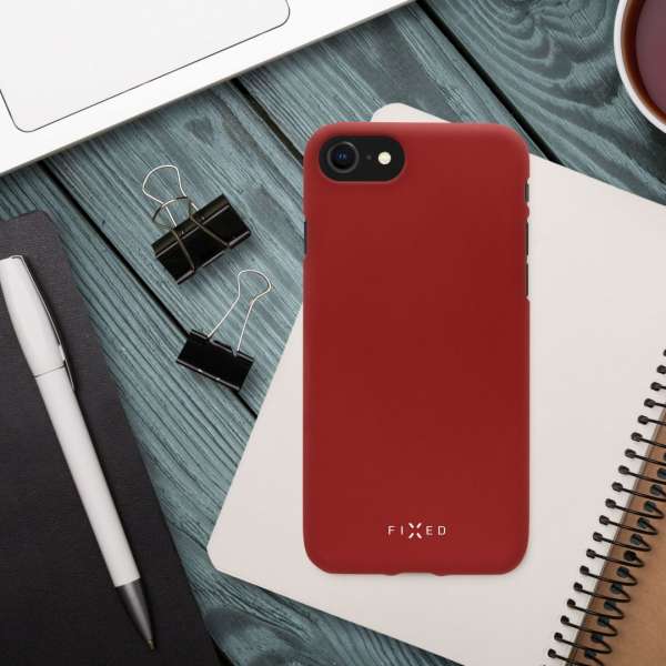 FIXED Rubber Hátlap Story Apple iPhone 11 Pro Max, Piros, Mobiltelefon Kiegészítő