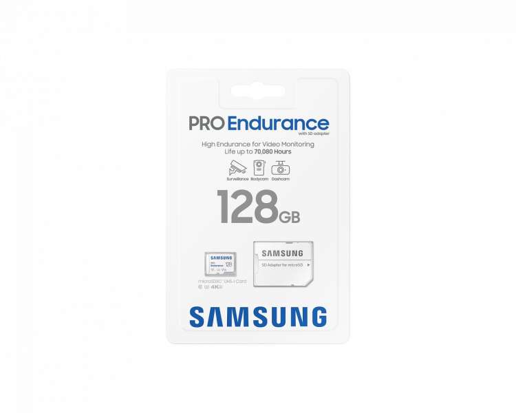 Samsung 128GB microSDXC Class10 U3 V30 PRO Endurance + adapterrel