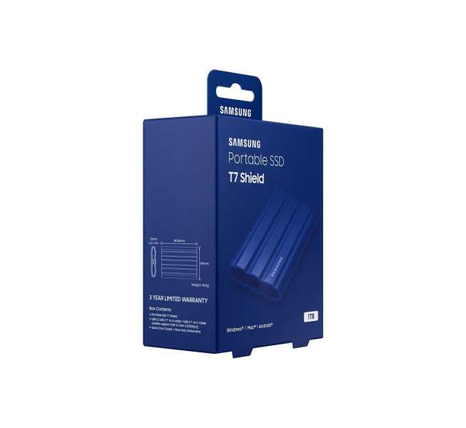 Samsung 1TB USB3.2 T7 Shield Blue