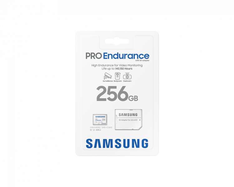Samsung 256GB microSDXC Class10 U3 V30 PRO Endurance + adapterrel