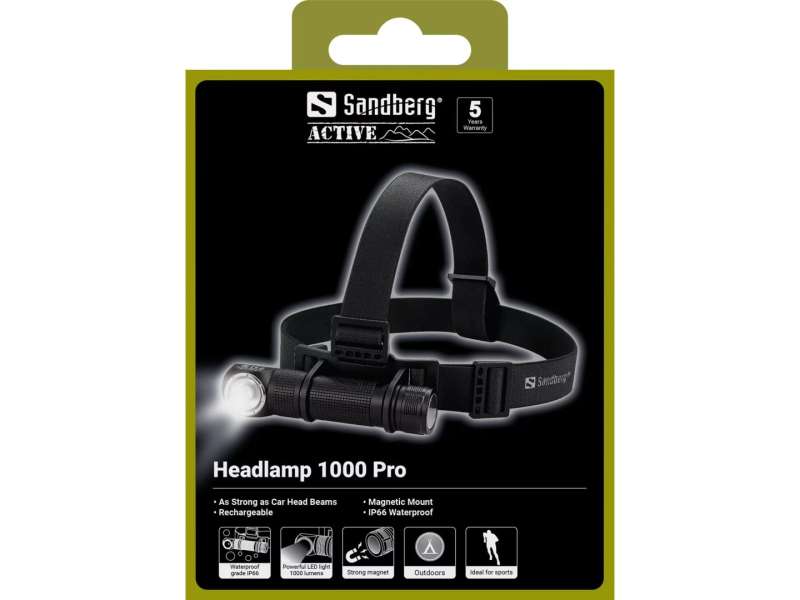 Sandberg Headlamp 1000 Pro Black