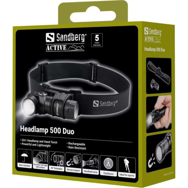 Sandberg Headlamp 500 Duo Black