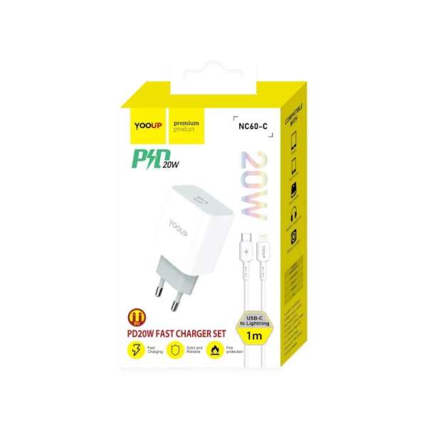 YOOUP NC60-C 20W Lightning cable 1m White