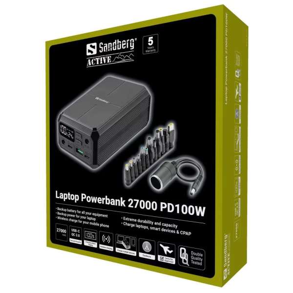 Sandberg PD100W 27000mAh PowerBank Black