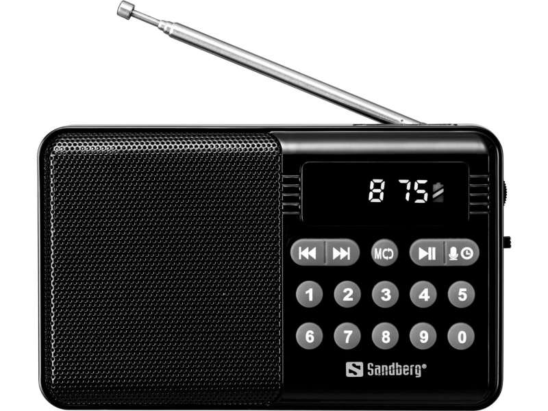 Sandberg Sandberg Speaker Radio FM+BT Recharge, 15 h, 5 W, Black