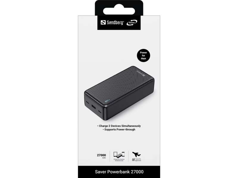 Sandberg Saver 27000mAh Powerbank Black
