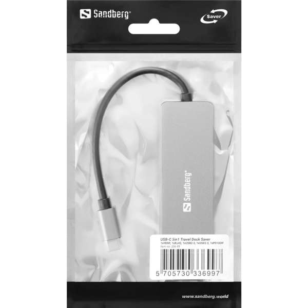 Sandberg Saver Travel Dock USB-C 5in1