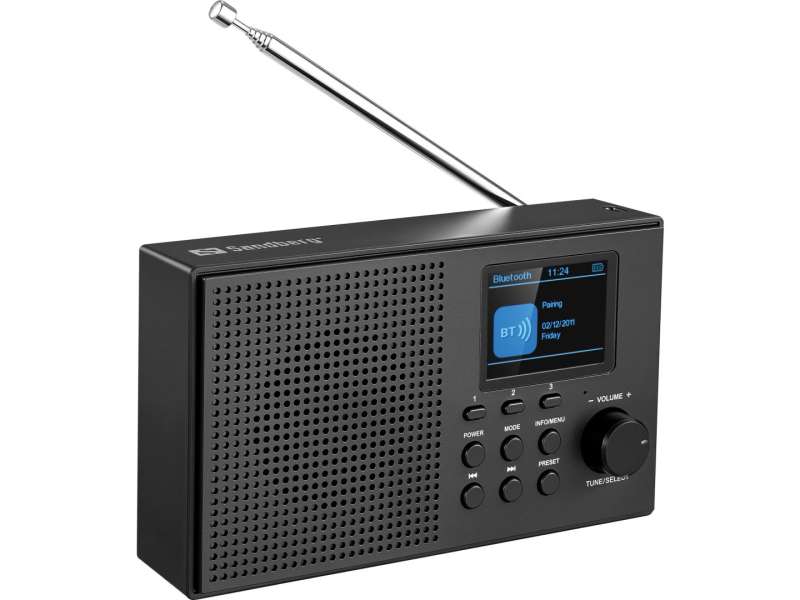 Sandberg Speaker Radio DAB+BT Recharge Black