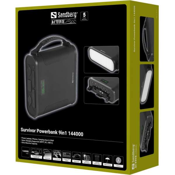 Sandberg Survivor 9in1 14400mAh PowerBank Black