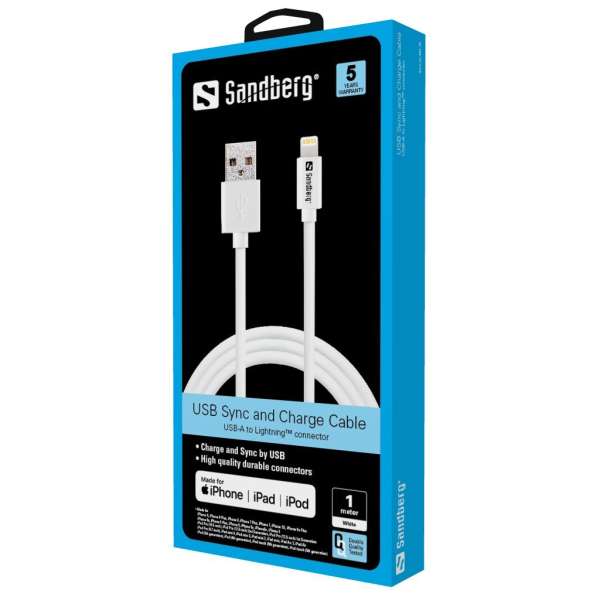 Sandberg USB>Lightning MFI 1m White
