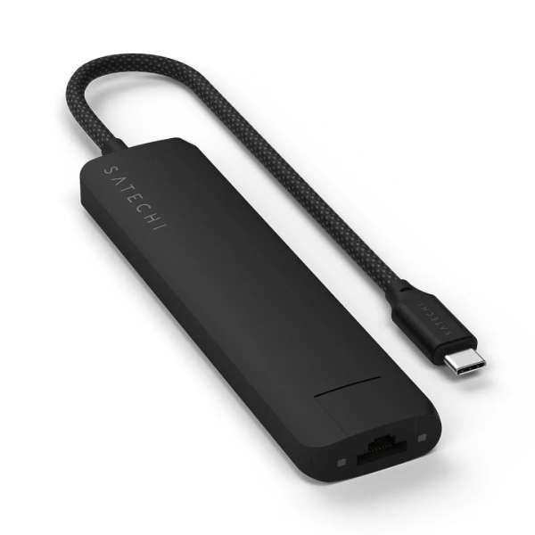 Satechi 7-in-1 USB-C Slim Multiport Adapter with Ethernet Black