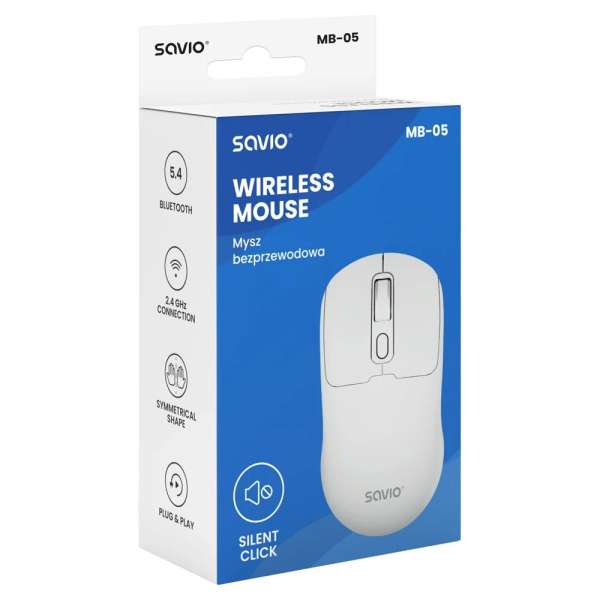 Savio MB-05 Wireless Mouse White