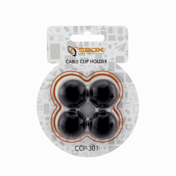 SBOX CCP-301 Cable Clip Holder Black