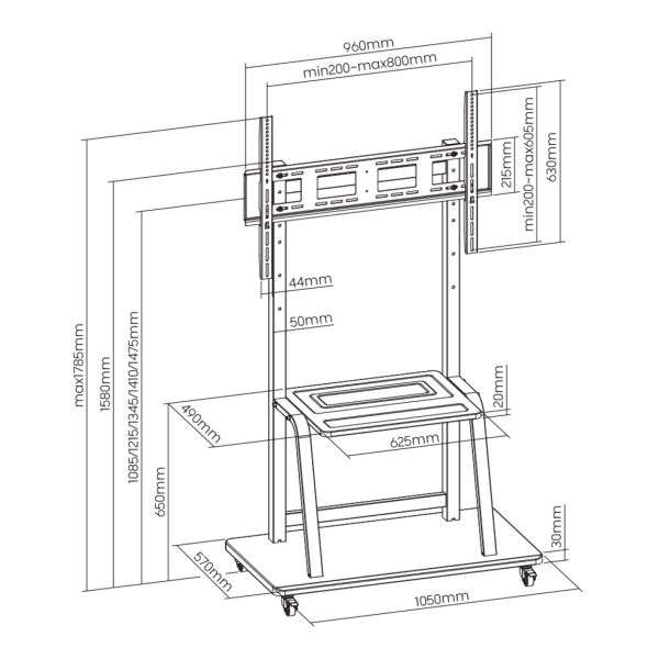 SBOX FS-1035 Floor Mobile Mount 37"-100" Black