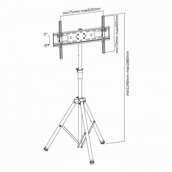 SBOX FST-846 Floor Fixed Mount 37"-70" Black