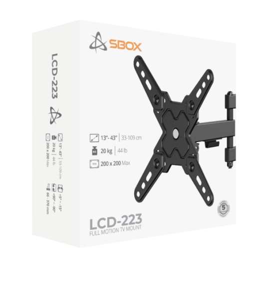SBOX LCD-223-2 Wall mount 13"-43" Black