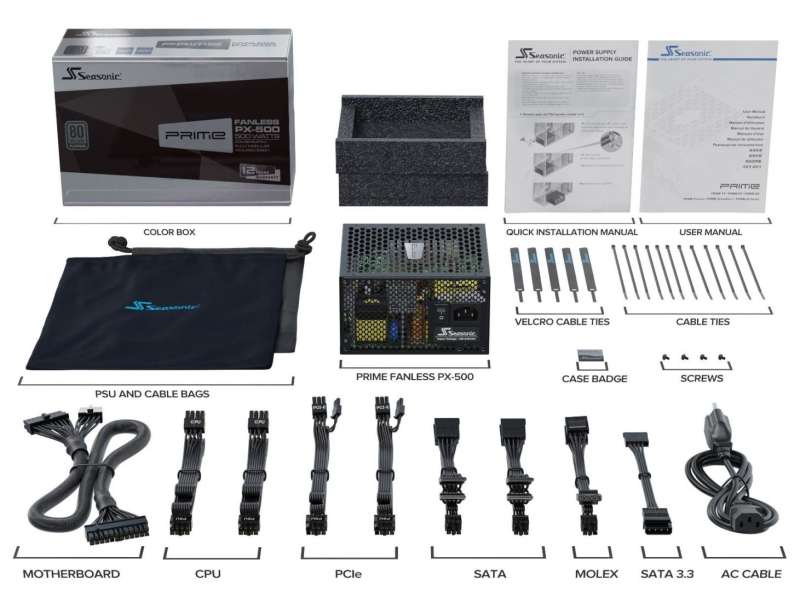 Seasonic 500W 80+ Platinum Prime Fanless PX