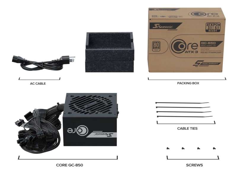 Seasonic 850W 80+ Gold Core GC ATX 3.1