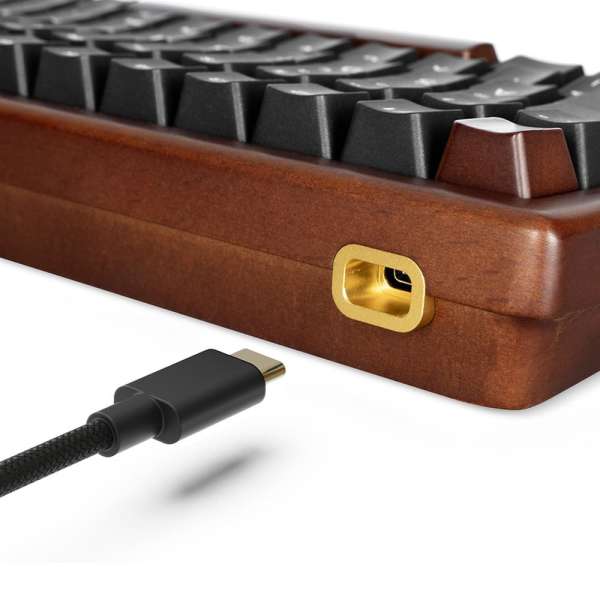 Sharkoon Skiller SGK50 S2 Wood PBT Gaming Keyboard Brown/Black US
