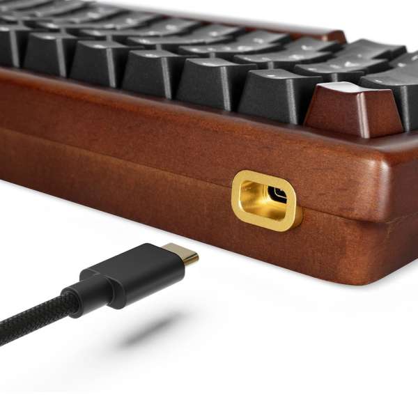 Sharkoon Skiller SGK50 S3 Wood PBT Gaming Keyboard Brown/Black UK