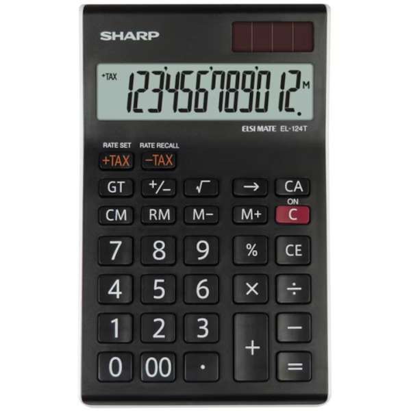 Sharp EL-124TWH Asztali számológép Black