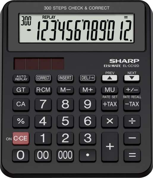 Sharp EL-CC12D Asztali számológép Black