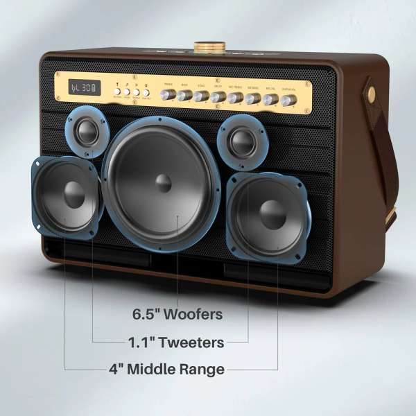 W-King K6L Bluetooth Speaker Brown