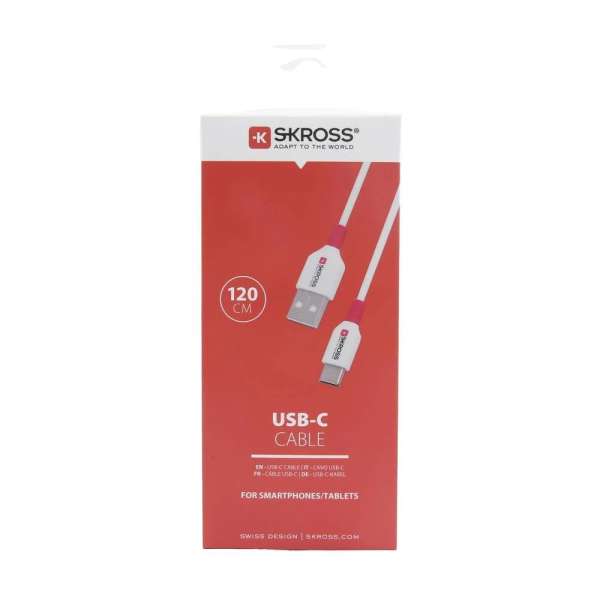 SKROSS USB-A to USB-C cable 1,2m White