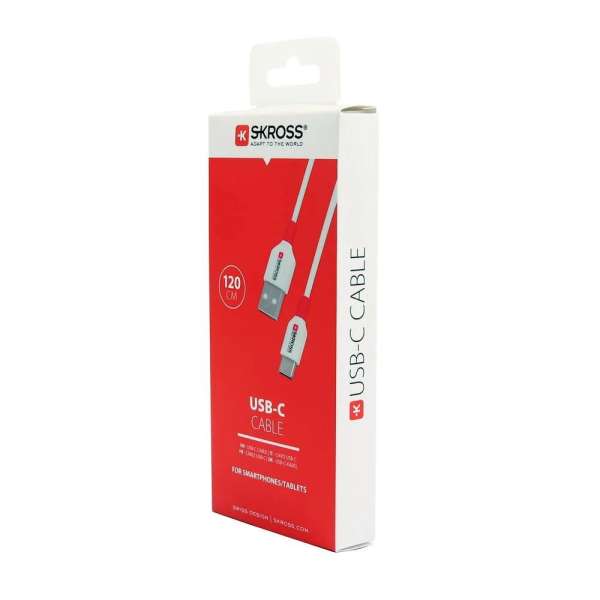 SKROSS USB-A to USB-C cable 1,2m White