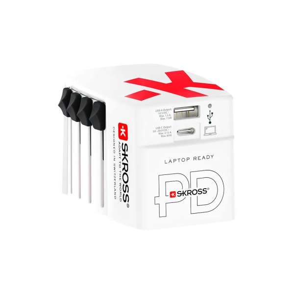 SKROSS Világutazóknak földelt Adapter White