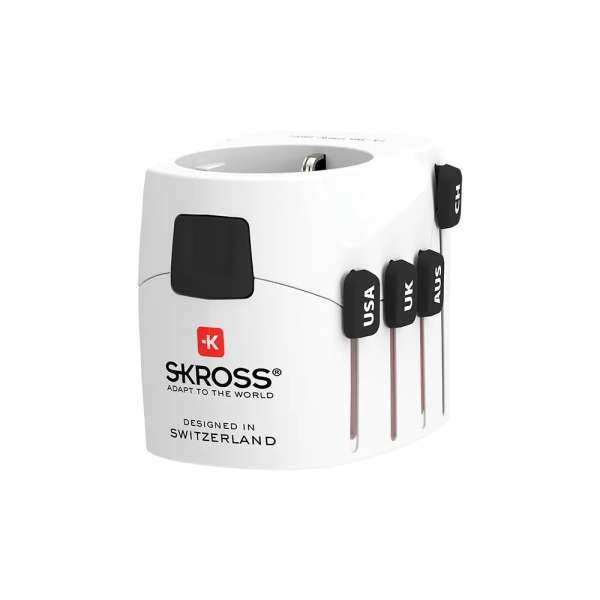 SKROSS World Travel utazóknak földelt Adapter White