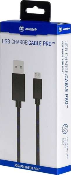snakebyte USB Charge Cable Pro for PS4 Black/Blue