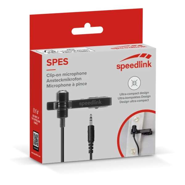 Speedlink SPES Clip-On Microphone Black