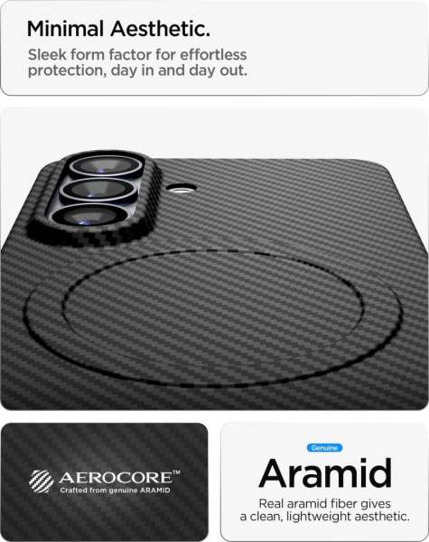 Spigen Air Skin Aramid MagSafe case for Samsung Galaxy S26 Black
