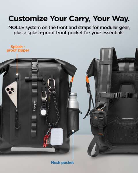 Spigen Aqua Shield WaterProof Backpack A650 Black