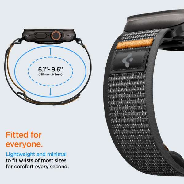 Spigen Athlex Air 2 Active Band for Apple Watch 49mm/46mm/45mm/44mm Black Orange