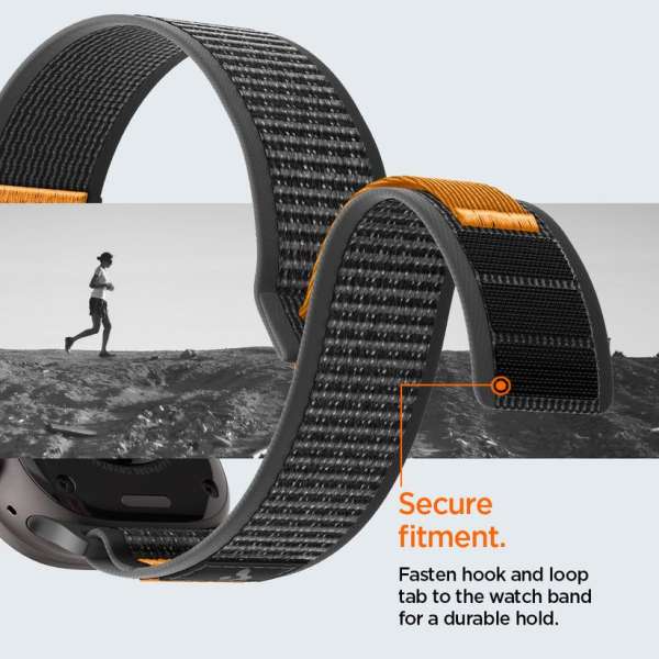 Spigen Athlex Air 2 Active Band for Apple Watch 49mm/46mm/45mm/44mm Black Orange