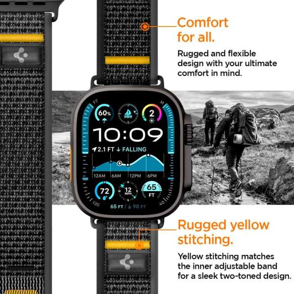 Spigen Athlex Air Active Band for Apple Watch 49mm/46mm/45mm/44mm Black