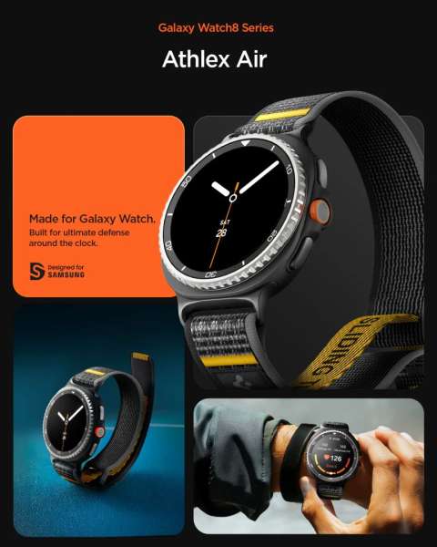 Spigen Athlex Air Active Band for Samsung Galaxy Watch 8 46mm/44mm/40mm Black