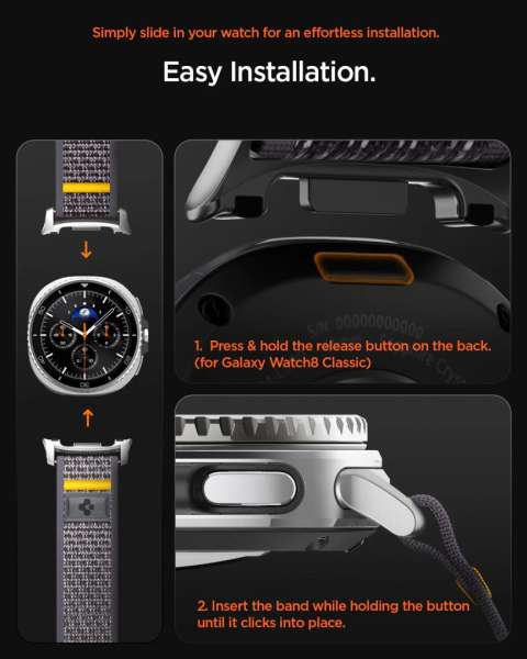 Spigen Athlex Air Band for Samsung Galaxy Watch 8 46mm/44mm/40mm Gray